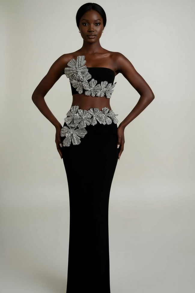 Robe Kloé sans manche à diamant