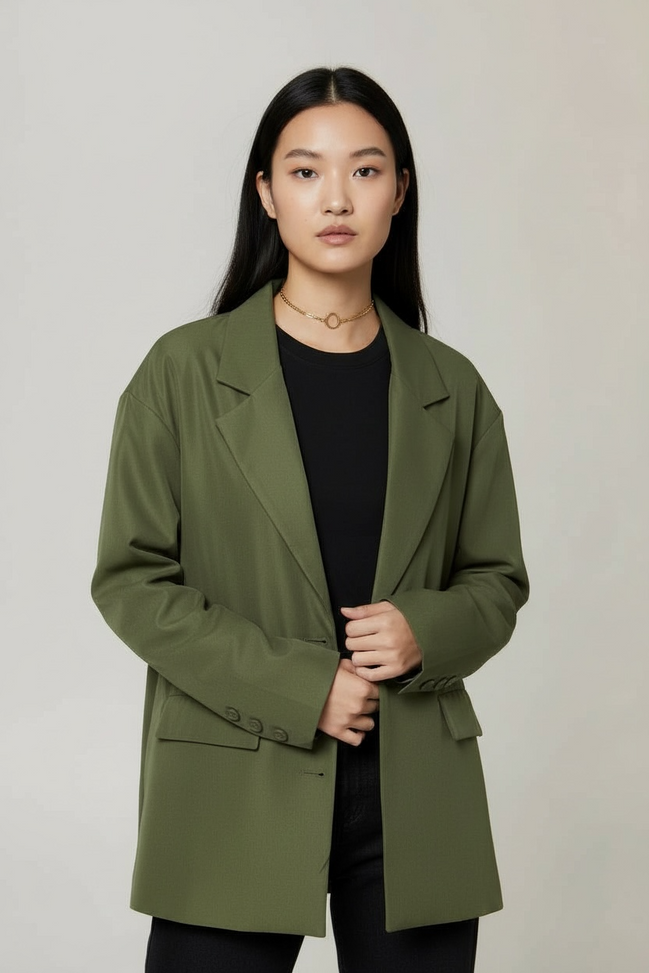 Blazer Kaki coupe droite