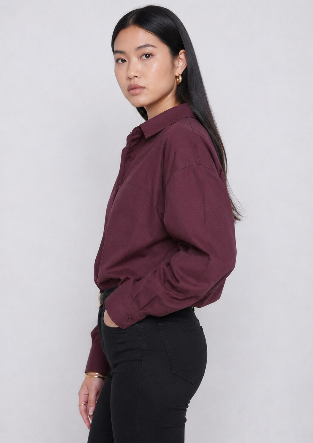 Burgundy shirt