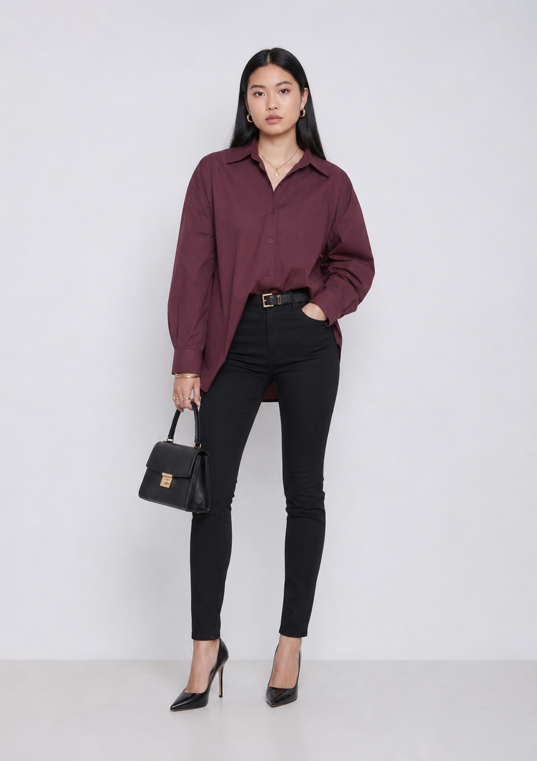 Burgundy shirt