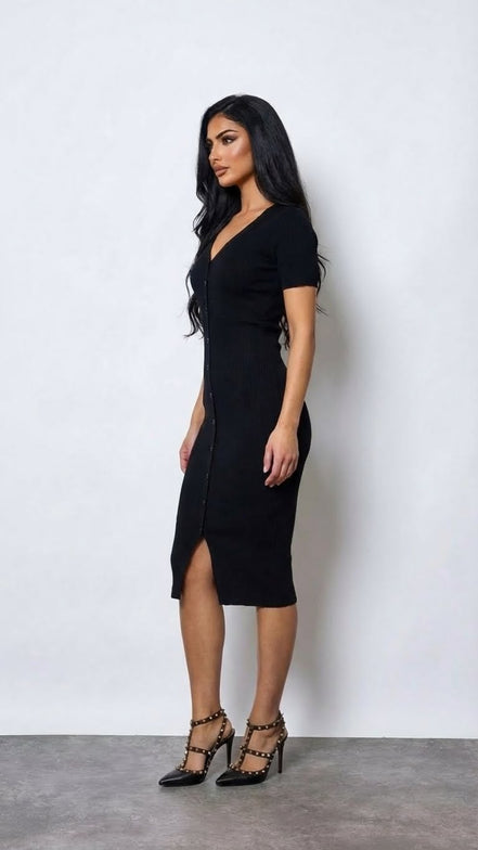 Robe ajustée avec encolure en V