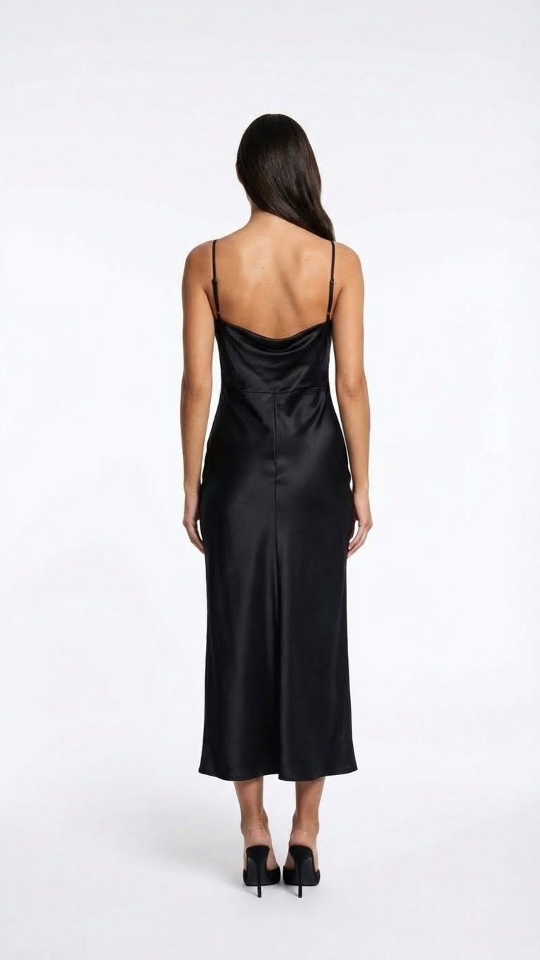 Robe fluide avec encolure drapée