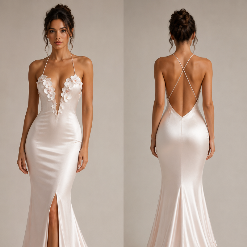 Robe de mariée dos nus croisée