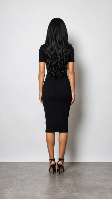 Robe ajustée avec encolure en V