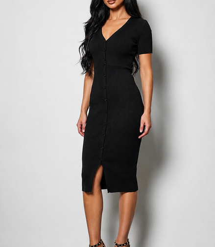 Robe ajustée avec encolure en V